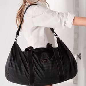 Victoria's Secret black nylon duffel bag NWT